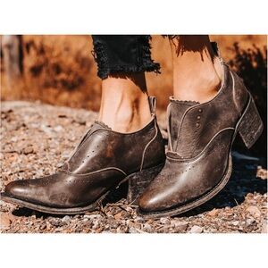 Freebird Distressed Brown Ankle Booties